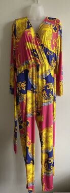 The Curve Jumpsuit Women 2x Multicolored Long Sleeve Skinny Legged No Pockets